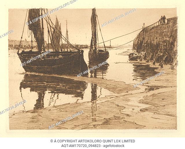 Low Tide, Honfleur, 1887, Etching and drypoint; published state, plate: 4 9/16 x 6 1/4 in. (11.6 x 15.9 cm), Prints, Charles Adams Platt (American