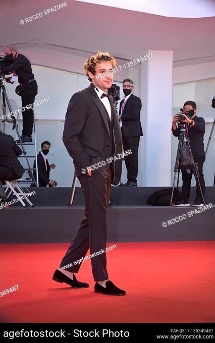 VENICE, ITALY - SEPTEMBER 06:Christopher Abbott walks the red carpet ahead of the movie ""The World To Come"" at the 77th Venice Film Festival on September 06