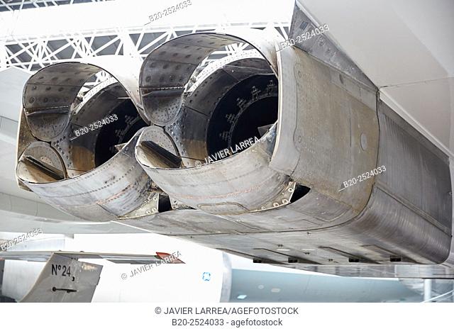 Engines. Concorde aircraft. Aeroscopia. Aeronautical Museum. Toulouse. Haute Garonne. France