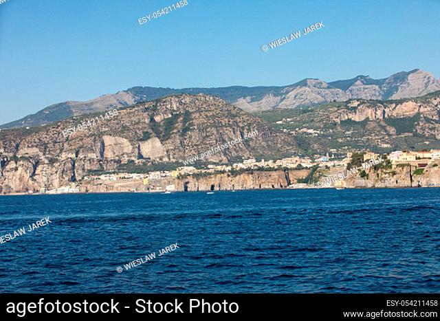 Town of Sorrento as seen from the water, Campania, Italy