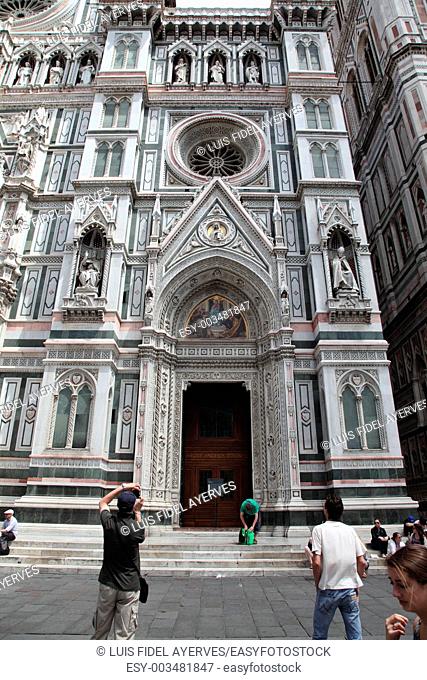 Facade of Santa Maria del Fiore cathedral, Piazza del Duomo, Florence, Italy
