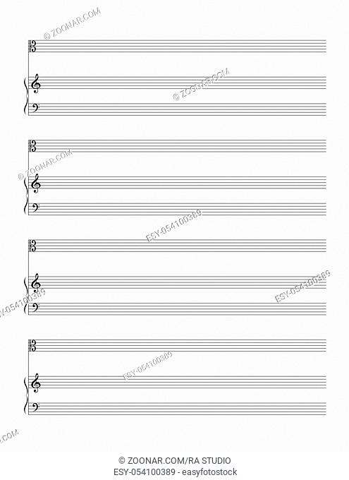 Music Staff Isolated on white Background. Vector EPS10