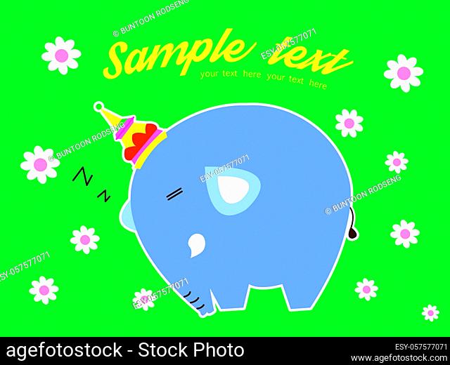 cute card with cute elephant. vector illustration