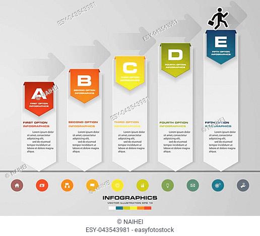 Abstract 5 steps infographics elements.Vector illustration. timeline presentation. EPS10