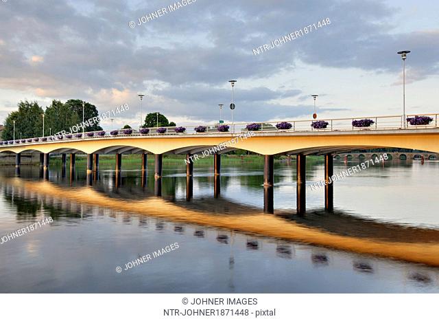 Bridge reflecting in water, Sweden
