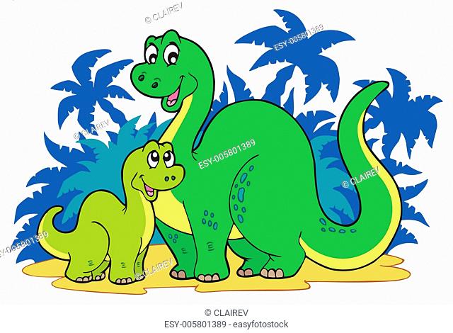Cartoon dinosaur family