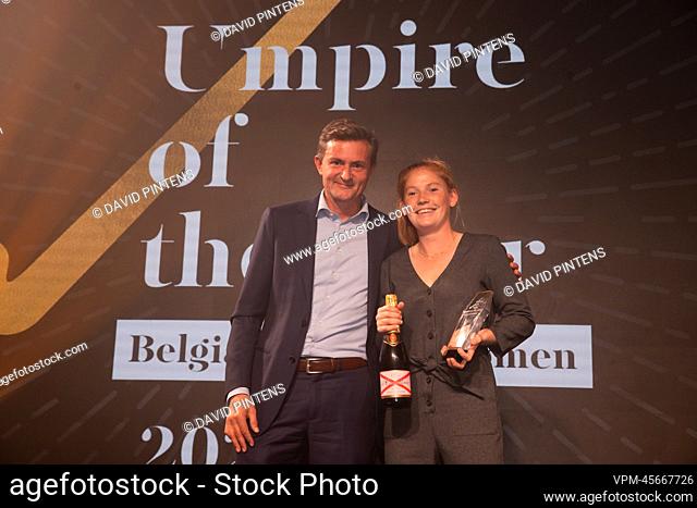 Umpire Pauline Cuypers umpire of the year pictured during a ceremony to award the 'Golden Sticks' (Gouden Sticks - Sticks d'Or) for the best players of the...