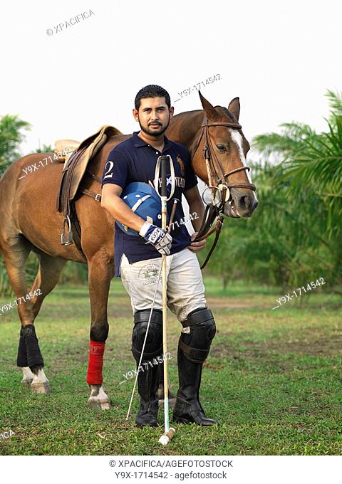 Portrait of the Malaysian Crown Prince, Tunku Ismail Idris, in his Polo gear