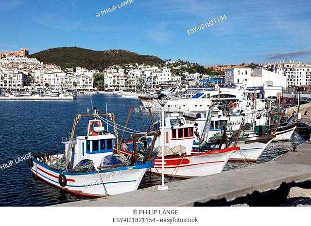 Fishing boats in La Duquesa, Costa del Sol, Andalusia Spain