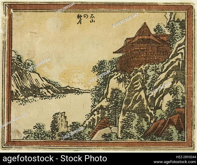 Autumn Moon at Ishiyama (Ishiyama no shugetsu) from the series Eight Views of Omi in.., 1804/16. Creator: Hokusai