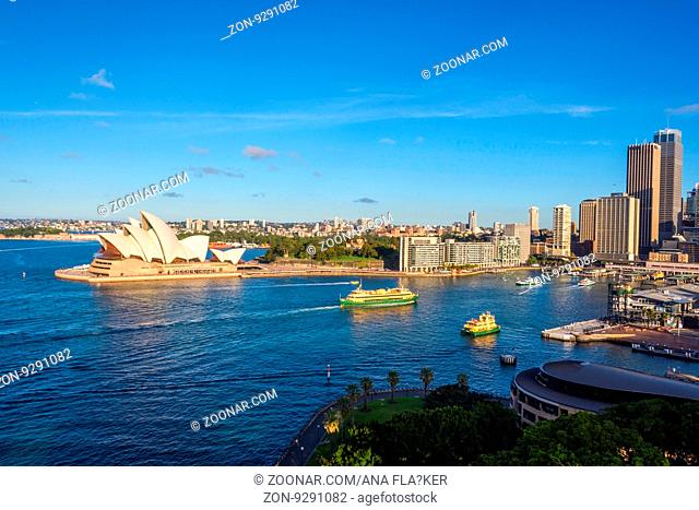 View on Sydney skyline with Opera house and Circular quay