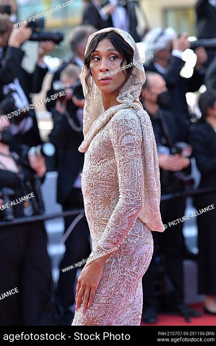 06 July 2021, France, Cannes: Actress MJ Rodriguez attends the opening ceremony and the premiere of the opening film ""Annette"" during the 74th Annual Cannes...