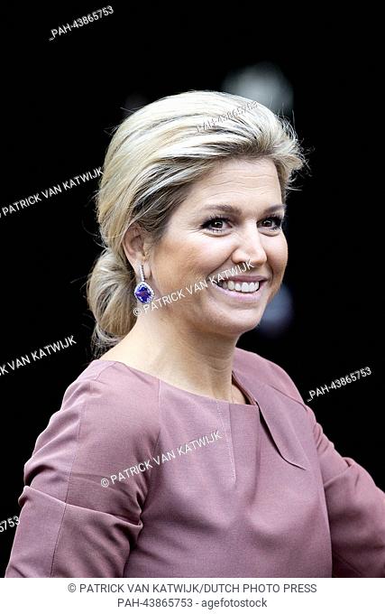 Queen Maxima of The Netherlands arrives at the Royal Palace for the award ceremony of the Erasmusprijs 2013 in Amsterdam, The Netherlands, 6 November 2013