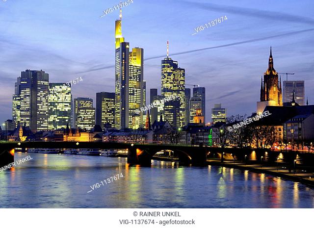 The financial district of Frankfurt. - Frankfurt, Hesse, Germany, 22/01/2009