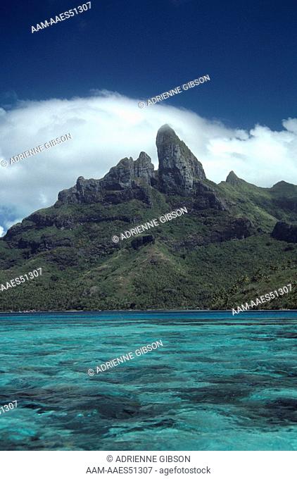 Volcanic Plug: Coral Reef, Bora Bora Tahiti, French Polynesia