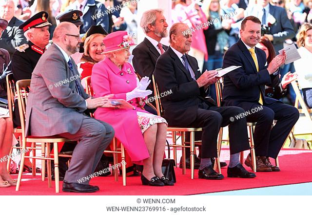The Queen, accompanied by the Duke of Edinburgh, officially opens the new Bandstand at Alexandra Gardens in Windsor Featuring: Queen Elizabeth II