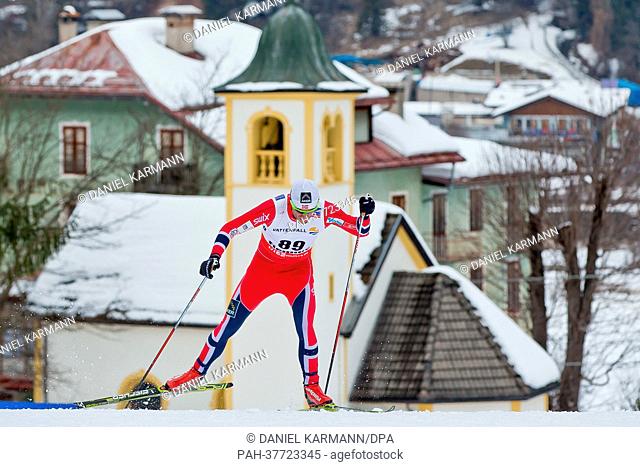 Petter Northug of Norway competes during the cross country men 15 km free individual at the Nordic Skiing World Championships in Val di Fiemme, Italy