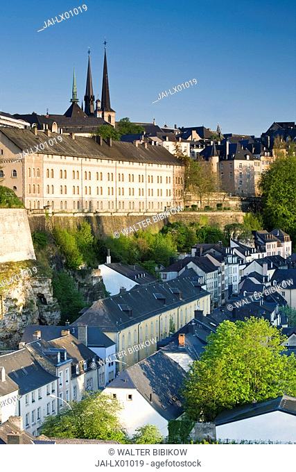 Luxembourg, Luxembourg City, View of Grund, lower town