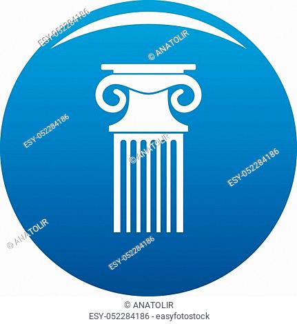 Decorative column icon vector blue circle isolated on white background