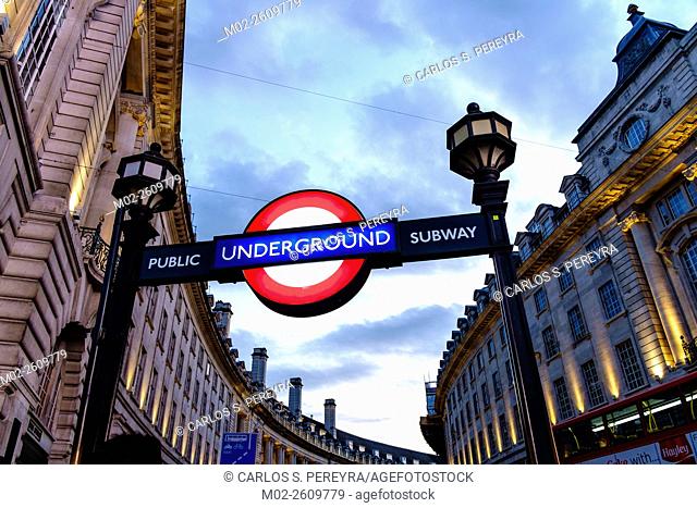 The Roundel, the Tube symbol in London, England