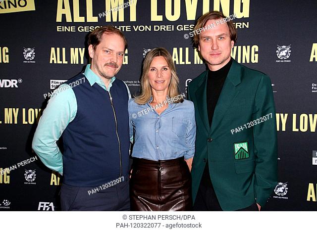 Godehard Giese, Nele Mueller Stoefen and Lars Eidinger, the actors at the ""All My Loving"" premiere on 14.05.2019 in Hamburg | usage worldwide