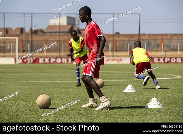 Illustration picture shows a visit to the facilities of the football club Red-Eagles, on the Joli site in Lubumbashi, in marge of an official visit of the...