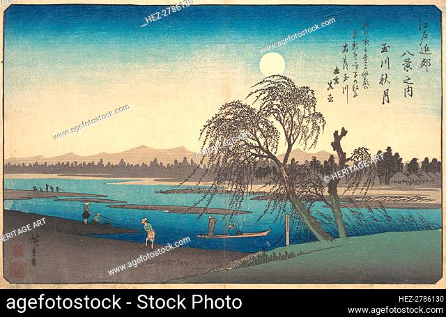 Autumn Moon on the Tama River, ca. 1838., ca. 1838. Creator: Ando Hiroshige