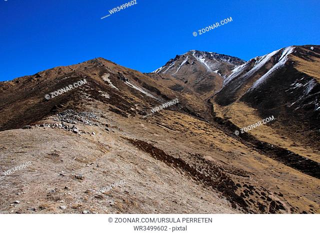 Popular viewpoint Tserko Ri, Langtang valley. Spring day