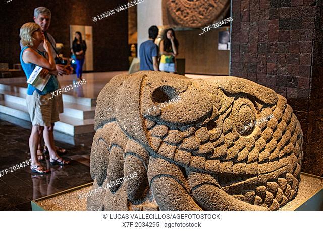 `Cabeza de serpiente emplumada', Feathered Serpent Head from Tenochtitlan, National Museum of Anthropology. Mexico City. Mexico