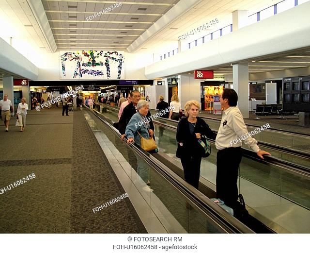 San Francisco, CA, California, San Francisco International airport, hub, moving sidewalk, concourse, airport terminal