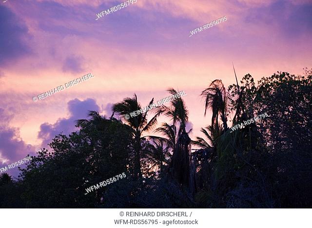 Sunset at Bikini Beach, Bikini Atoll, Micronesia, Pacific Ocean, Marshall Islands