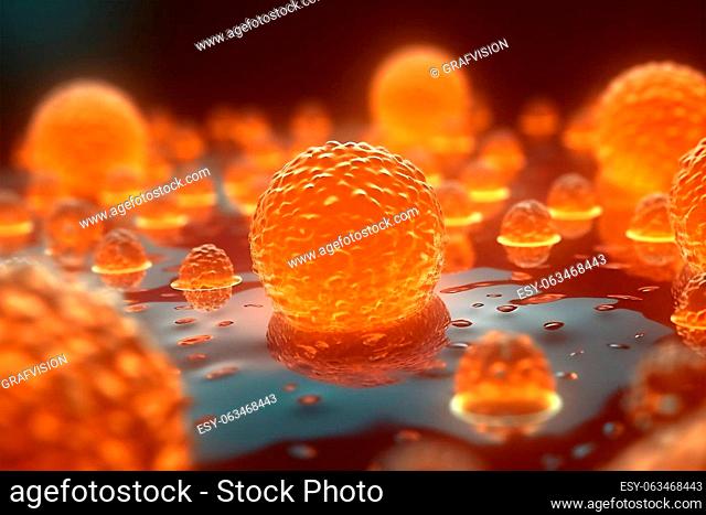 Infection and microbe. Microbiology, popular scientific background. 3D illustration design