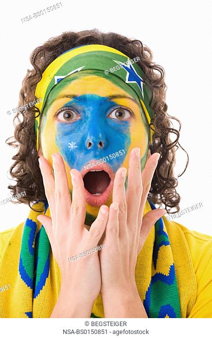 Brazilian, female soccer fan