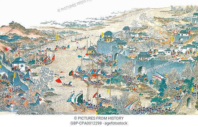 China: Qing forces capturing Wuchang city (Taiping Rebellion, 1850-1864)