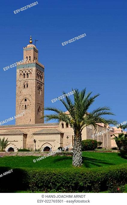Minarett der Koutoubia-Moschee in Marrakech, Marokko