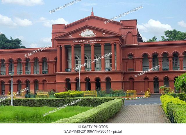 Facade of a courthouse, Karnataka High Court, Bangalore, Karnataka, India