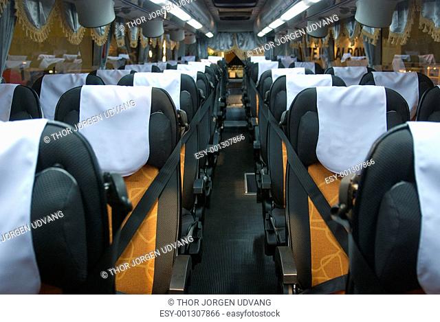 Interior of luxury bus