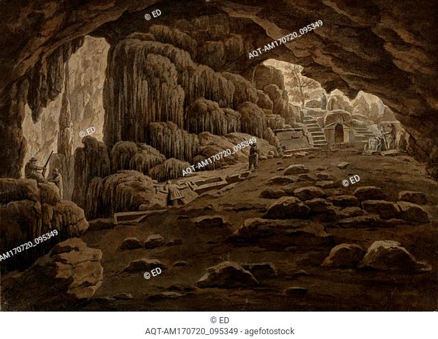 Drawings and Prints, Drawing, Cave of Pan, near Sunium, Greece, Artist, with, Edward Dodwell, Simone Pomardi, Irish, Dublin 1767–1832 Rome, Italian