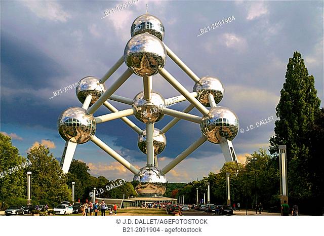 Atomium, landmark for 1958 World Exhibit at Brussels, Belgium