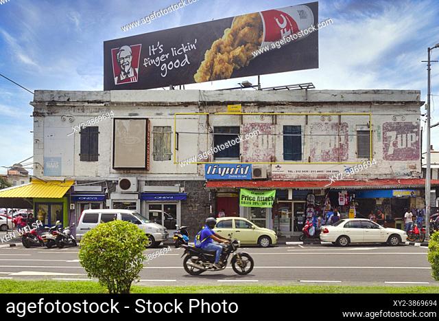 Typical street scene in Port Louis, Mauritius, Mascarene Islands