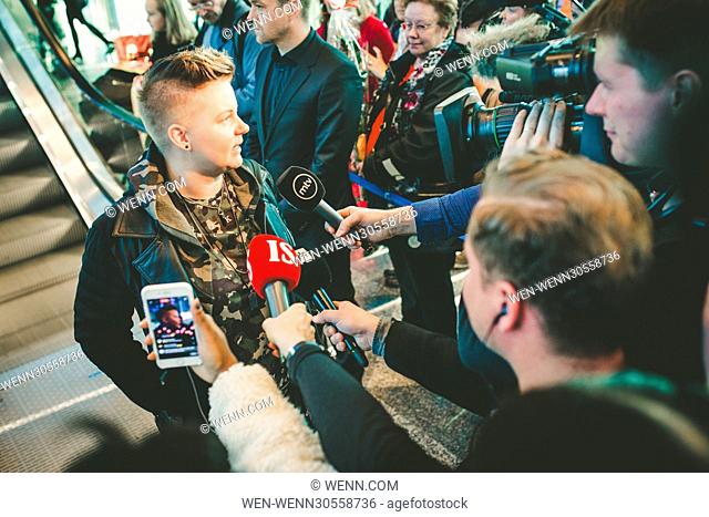 X Factor UK finalist Saara Aalto got a heroes welcome from hundreds of fans in the Helsinki airport Featuring: Meri Sopanen