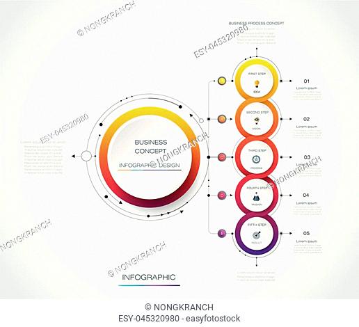 Vector Infographic label design with icons and 5 options or steps. Infographics for business concept. Can be used for presentations banner, workflow layout