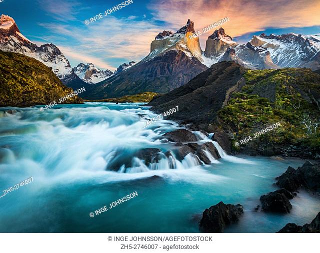 Torres del Paine National Park is a national park encompassing mountains, glaciers, lakes, and rivers in southern Chilean Patagonia
