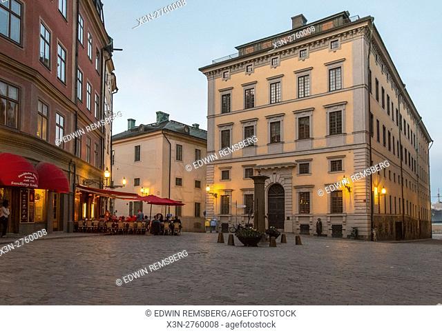 Stockholm, Sweden - A side street in Gamla Stan, otherwise called the Old City is one of the largest and best preserved medieval city centers in Europe and one...
