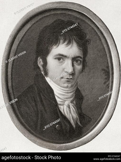Ludwig van Beethoven, 1770 â. “ 1827, seen here aged 33. German composer and pianist. From Ludwig van Beethoven, 1770 - 1827