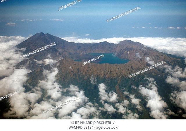 Rinjani Volcano Arial view, Lombok Lesser Sunda Islands, Indonesia