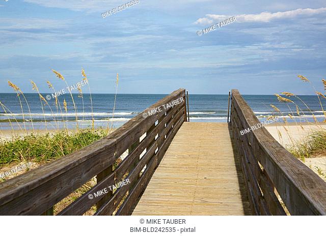Walkway leading to beach, Ponce Inlet, Florida, United States