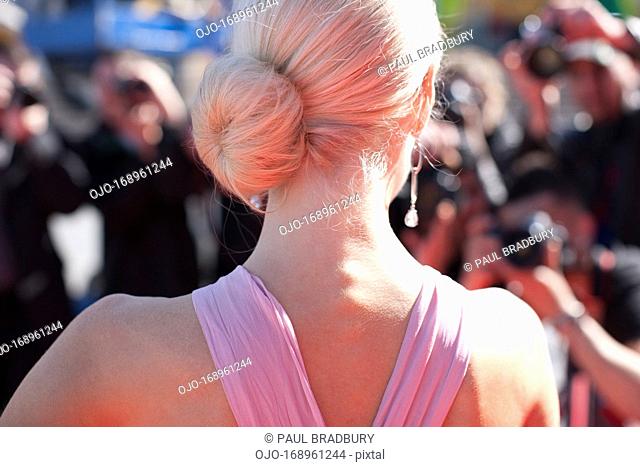 Close up of celebrity's hairstyle