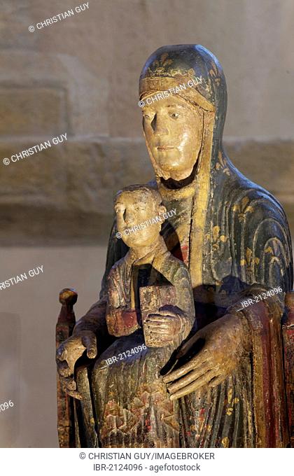 Statue of the Blessed Virgin, Saint Nectaire, 12th century Romanesque church, Parc Naturel Regional des Volcans d'Auvergne