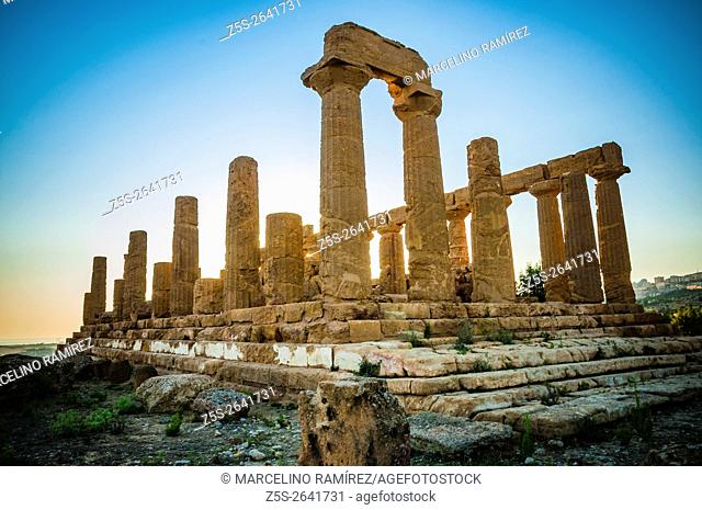 Valley of the Temples. Temple of Juno Lacinia. Agrigento. Sicily. Italy